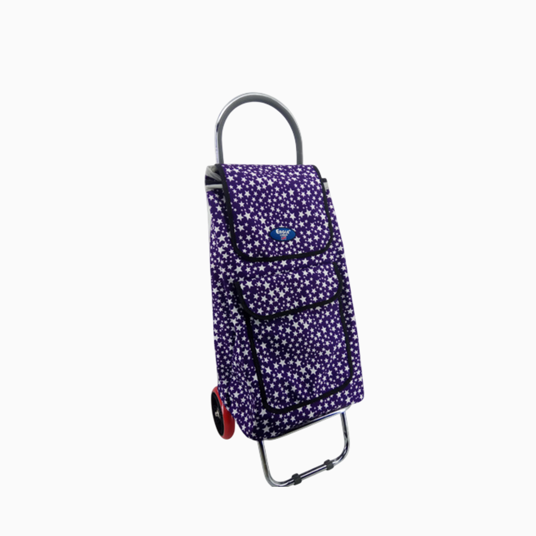 Eagle London 2 Wheel Folding Shopping Trolley - Stars & Polka Dots
