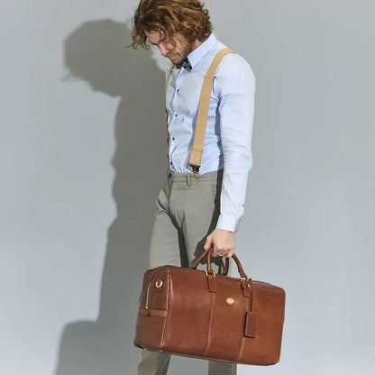 The Bridge Leather Travel Duffle Bag