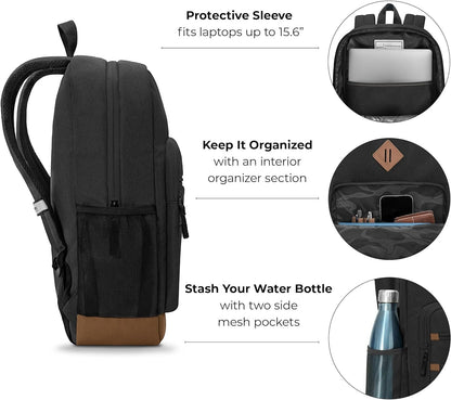 Eco-Friendly Solo Fresh Backpack – Recycled PET, 15.6" Laptop Fit, 19L Capacity (Black)