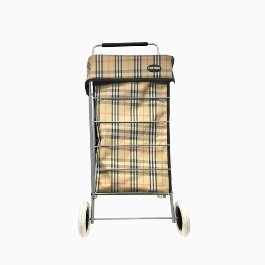 Eagle 4 Wheel Strong Shopping Trolley Tartan Print - 47L