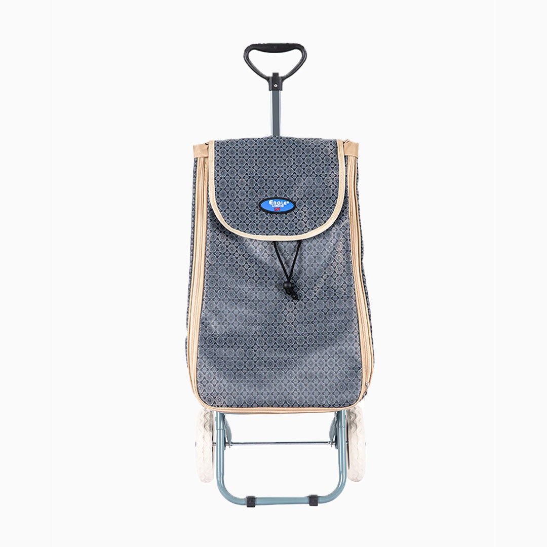 Eagle London 2 Wheel Expandable Shopping Trolley with Telescopic Handle - Printed Design